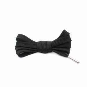 Шнурки Waxa Shop 100 см плоские черные , серебро