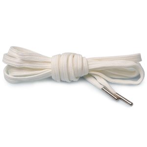 Шнурки Waxa Shop 110 см плоские белые , серебро