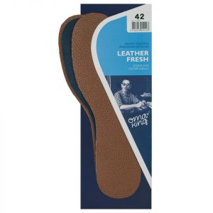 Угольные кожаные стельки LEATHER FRESH, OmaKing (кожа, латекс)