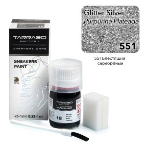 Краска для кроссовок Tarrago Sneaker Paint, блестящий серебряный