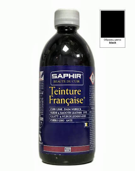 Teinture francaise Saphir краска для кожи универсальная 500 мл, черный