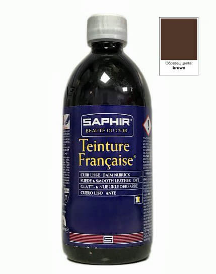 Teinture francaise Saphir краска для кожи универсальная 500 мл, коричневый
