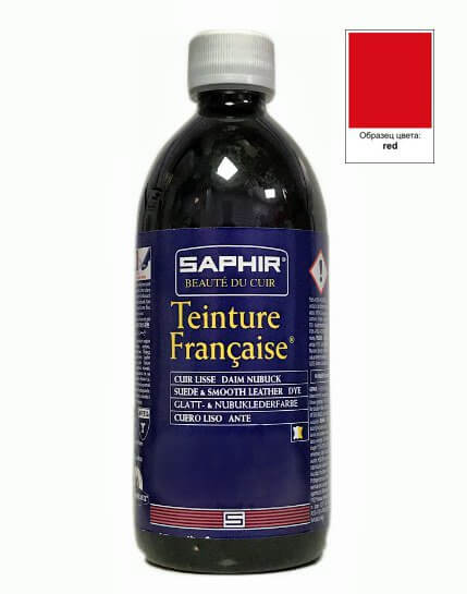 Teinture francaise Saphir краска для кожи универсальная 500 мл, красный