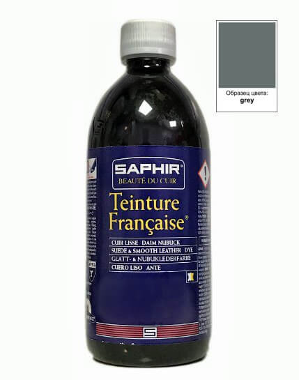 Teinture francaise Saphir краска для кожи универсальная 500 мл, серый