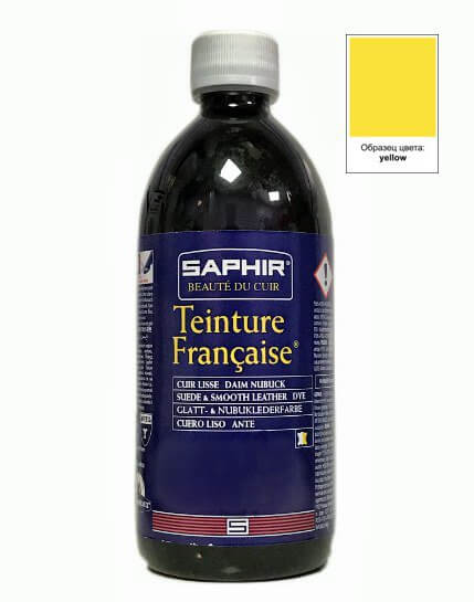 Teinture francaise Saphir краска для кожи универсальная 500 мл, желтый