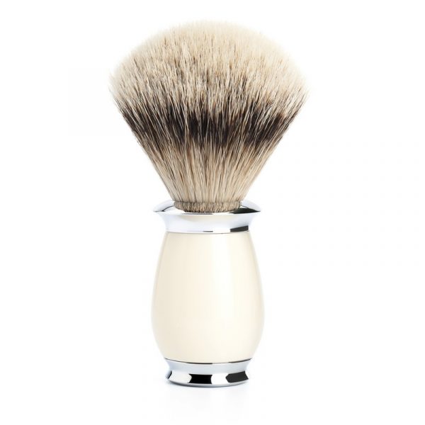 Помазок для бритья MUEHLE PURIST, барсучий ворс высшей категории Silvertip, смола, цвет слоновой кости