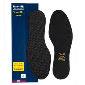 Черные кожаные стельки Saphir c активированным углем Cuir Noir Sur Charbon, размер 40