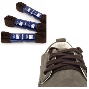 Шнурки Saphir плоские 180см,10мм (05 тем.коричневый)