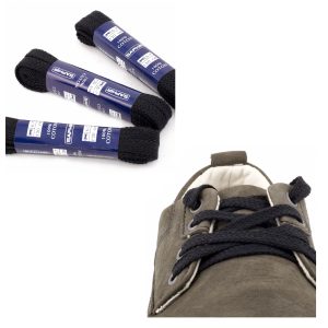 Шнурки Saphir плоские 120см, 8мм (702/01 черный)