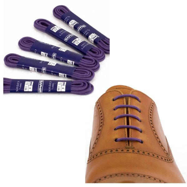 Тонкие вощеные круглые шнурки Saphir 75см (48 Фиолетовая лаванда)