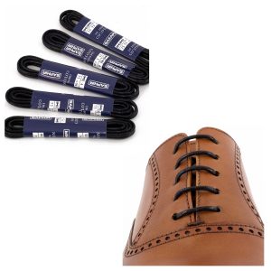 Тонкие вощеные круглые шнурки Saphir 75см (702/01 черный)