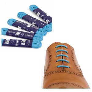 Тонкие вощеные круглые шнурки Saphir 90см (25 голубой ирис)