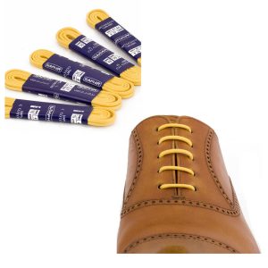 Тонкие вощеные круглые шнурки Saphir 90см (53 желтый)