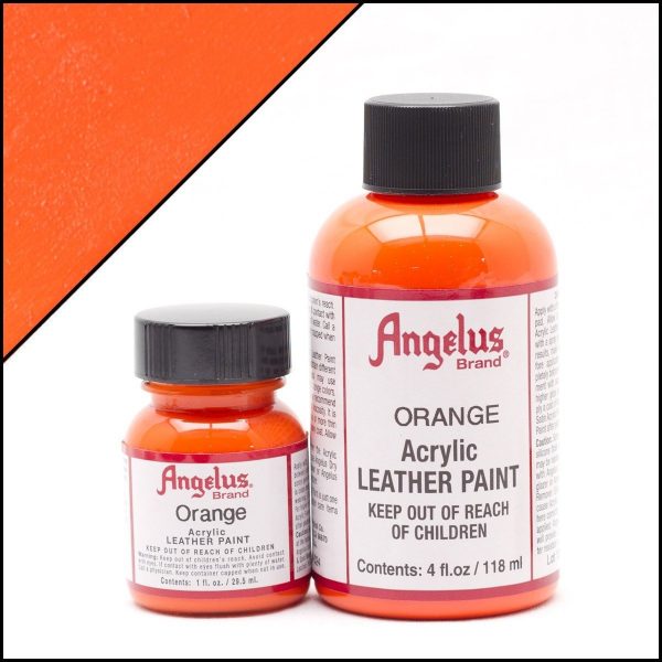 Оранжевая акриловая краска для обуви Angelus Acrylic 1 oz (29 мл) — Orange 024