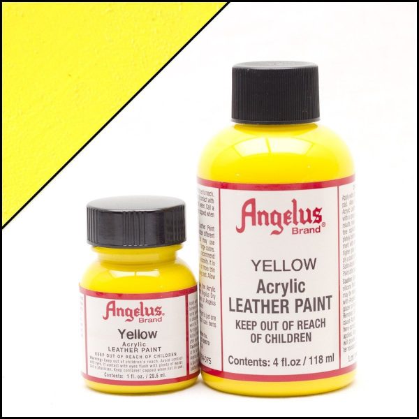 Жёлтая акриловая краска для обуви Angelus Acrylic 1 oz (29 мл) — Yellow 075