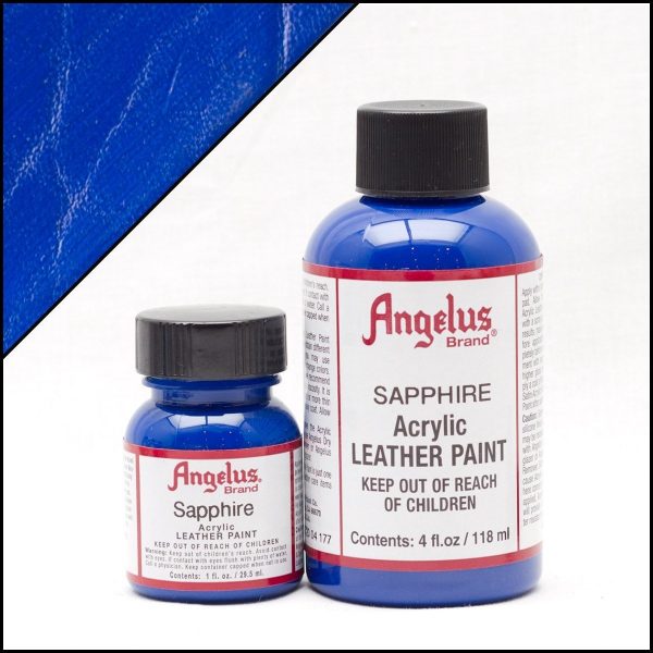 Ярко-синяя акриловая краска для обуви Angelus Acrylic 1 oz (29 мл) — Sapphire 177