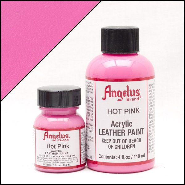 Розовая акриловая краска для обуви Angelus Acrylic 1 oz (29 мл) — Hot Pink 186