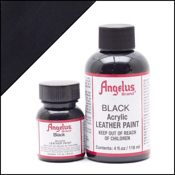 Черная акриловая краска для обуви Angelus Acrylic 4 oz (118 мл) — Black 001
