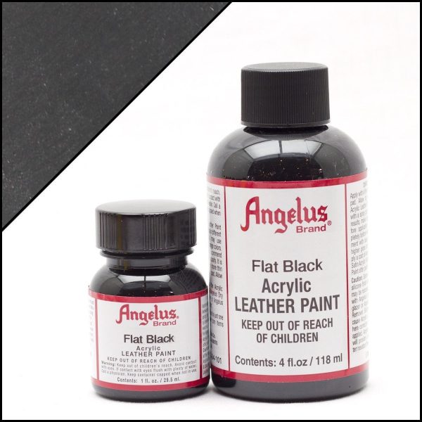 Бледно-черная акриловая краска для обуви Angelus Acrylic 4 oz (118 мл) — Flat Black 101