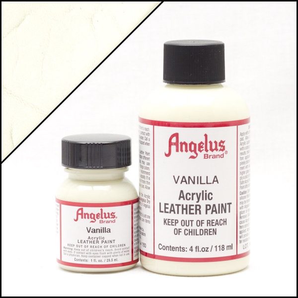 Белая краска для кожи Angelus 4 oz с ванильным оттенком, укрывная — Vanilla 160