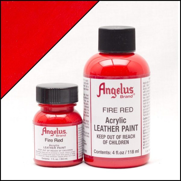 Огненно-красная акриловая краска для обуви Angelus Acrylic 4 oz (118 мл) — Fire Red 185