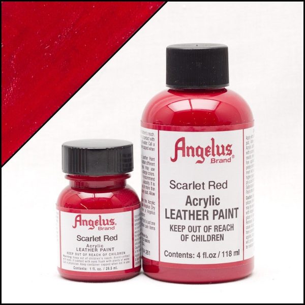 Красная акриловая краска для обуви Angelus Acrylic 4 oz (118 мл) — Scarlet Red 190