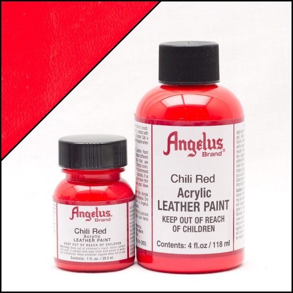 Красная акриловая краска для обуви Angelus Acrylic 4 oz (118 мл) — Chili Red 260