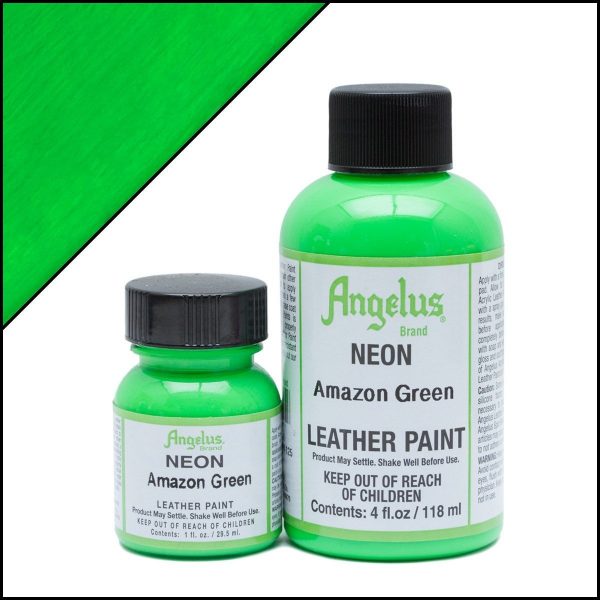 Кислотно-зеленая неоновая краска Angelus Neon для кожи 1 oz (29 мл) — Amazon Green 125