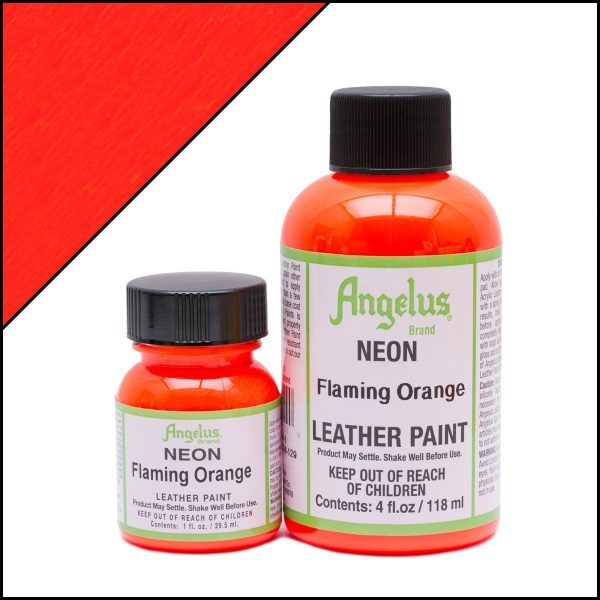 Кислотно-оранжевая неоновая краска Angelus Neon для кожи 4 oz (118 мл) — Flaming Orange 129