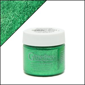 Зеленая краска акрил с блёстками Angelus Glitter, глиттер — Kelly Green 234