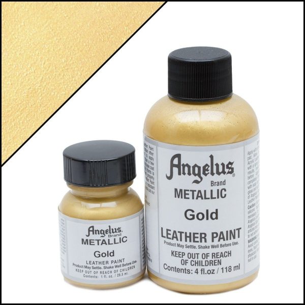 Золотая краска металлик для обуви Angelus Metallic 1 oz — Gold 072