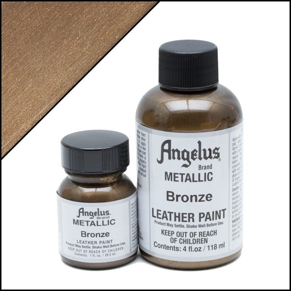 Бронзовая краска металлик для обуви Angelus Metallic 1 oz — Bronze 142