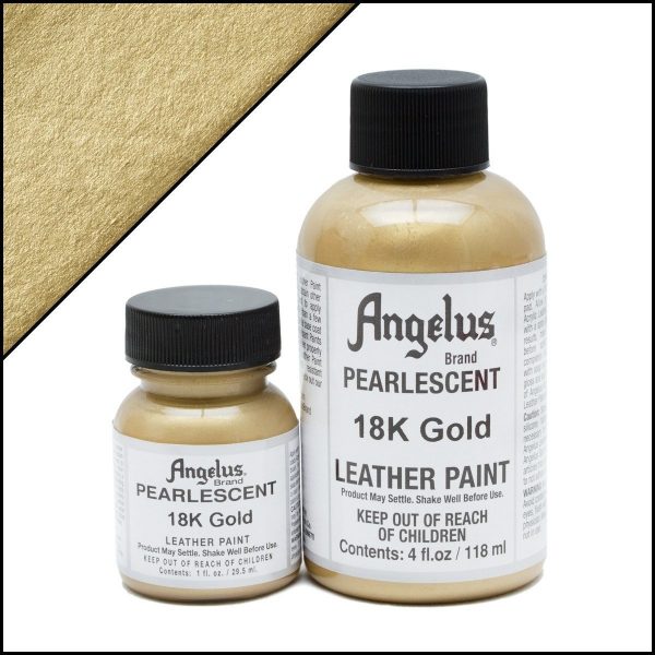 Золотая перламутровая краска для обуви Angelus Pearlescent 1 oz — 18K Gold 455