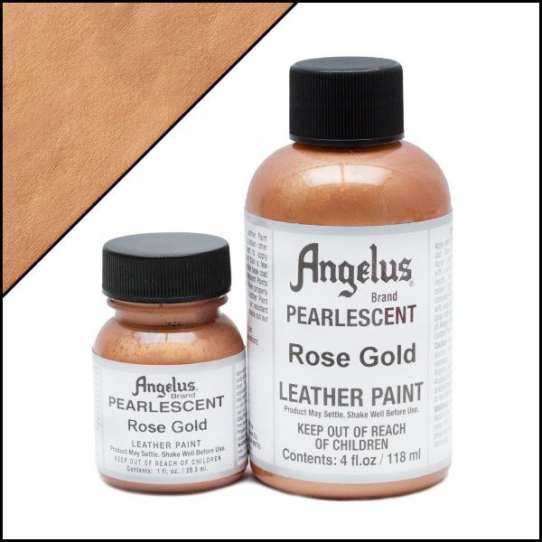 Золотая перламутровая краска для обуви Angelus Pearlescent 1 oz — Rose Gold 456