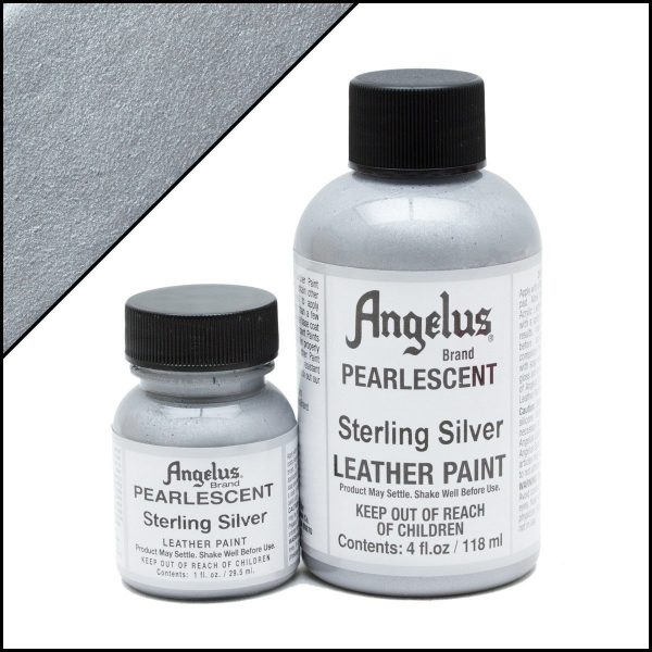 Серебряная перламутровая краска для обуви Angelus Pearlescent 4 oz — Sterling Silver 454