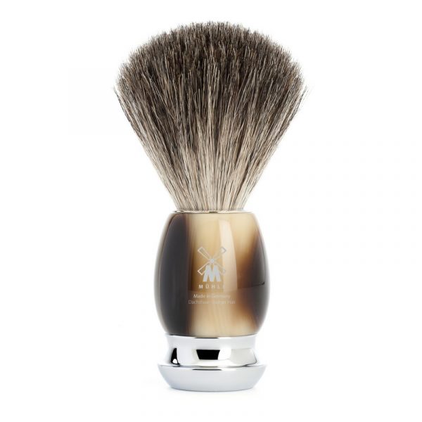 Помазок для бритья MUEHLE VIVO, натуральный барсучий ворс, смола, цвет рога
