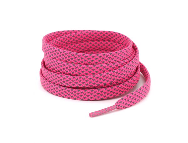 Светоотражающие шнурки плоские 120см — Розовые