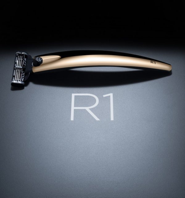 Набор для бритья Bolin Webb R1, бритва R1 золотая, подставка R1 черная