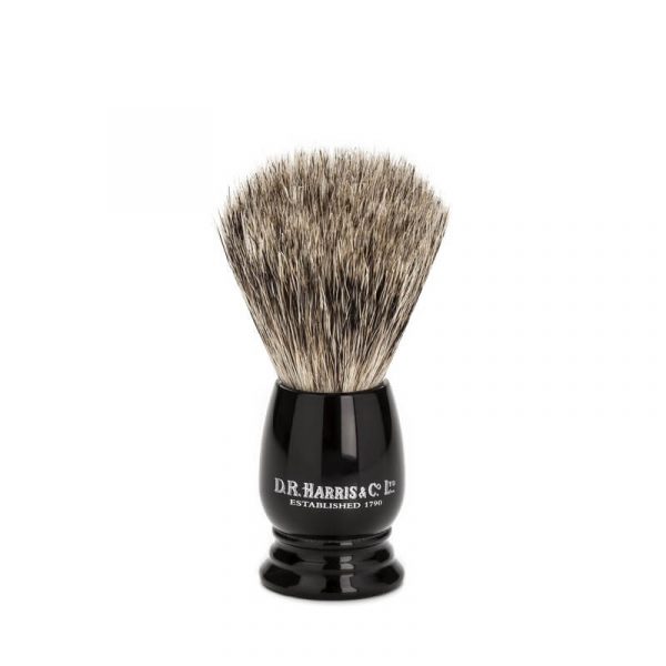Помазок для бритья D. R. Harris S1, барсучий ворс категории Best, размер S, черная смола