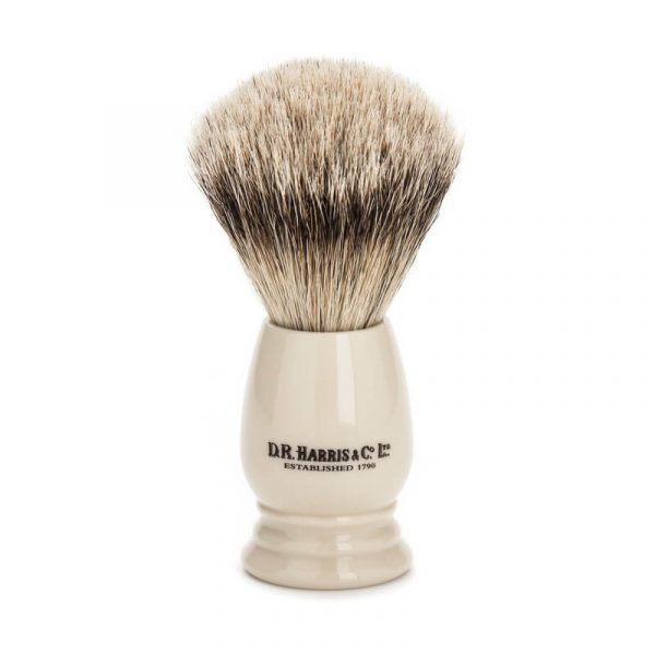 Помазок для бритья D. R. Harris S3, барсучий ворс категории Super, размер L, смола, цвет слоновой кости