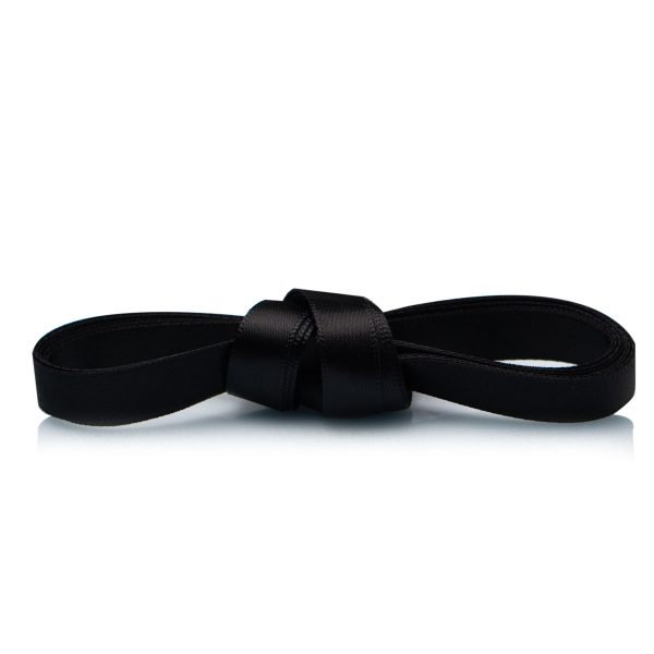 Атласные шнурки-ленты для обуви 100 см — Черные