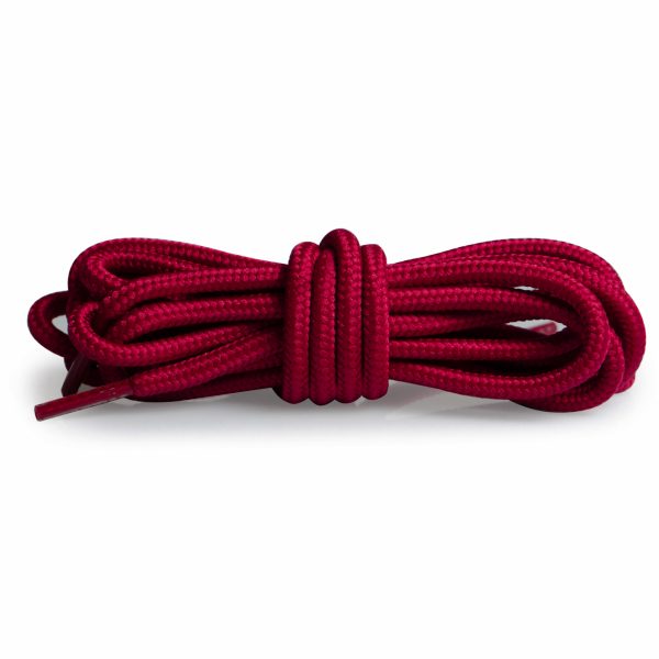 Шнурки круглые плетеные 150 см — Вишнево-красный