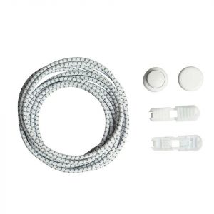 Шнурки эластичные светоотражающие с фиксатором, белые