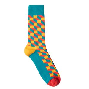 Носки мужские с геометрическим рисунком 06, хлопок+нейлон р. 41/46