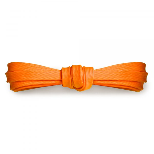 Шнурки плоские 120см, ширина 9мм — Кислотно-оранжевые