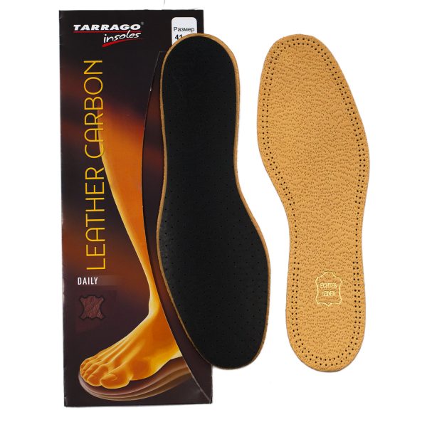 Стельки из кожи с латексом Tarrago LEATHER CARBON, размер 37/38