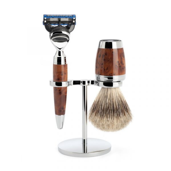 Бритвенный набор MUEHLE STYLO, туя, барсучий ворс категории Fine, бритва Fusion