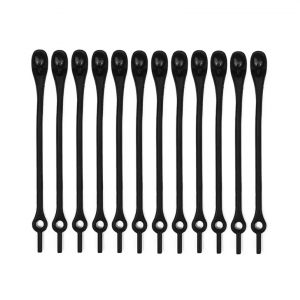 Силиконовые шнурки 12 шт, Черные