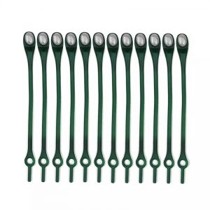 Силиконовые шнурки 12 шт, Темно-зеленые с серым