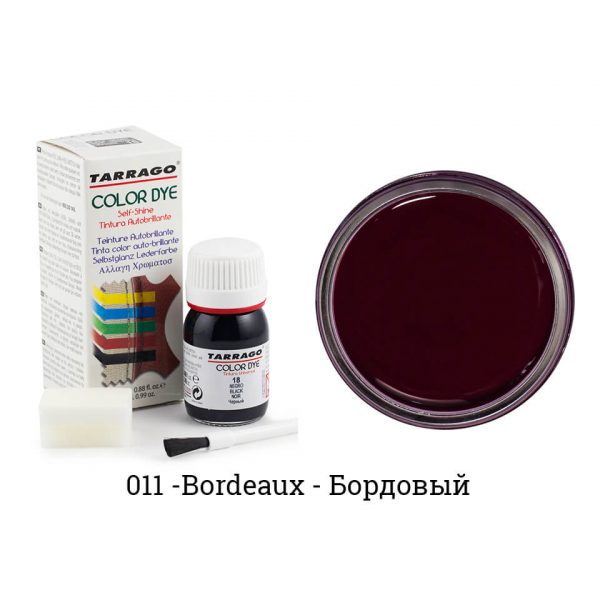 Краситель Tarrago Color Dye для гладкой кожи, бордовая